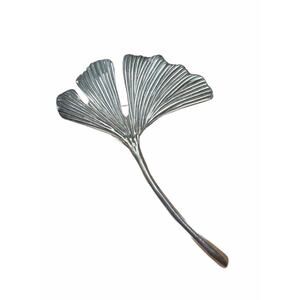 Ginko Leaf Pin Marked Zina 925 3-3/4" long Sterling Silver